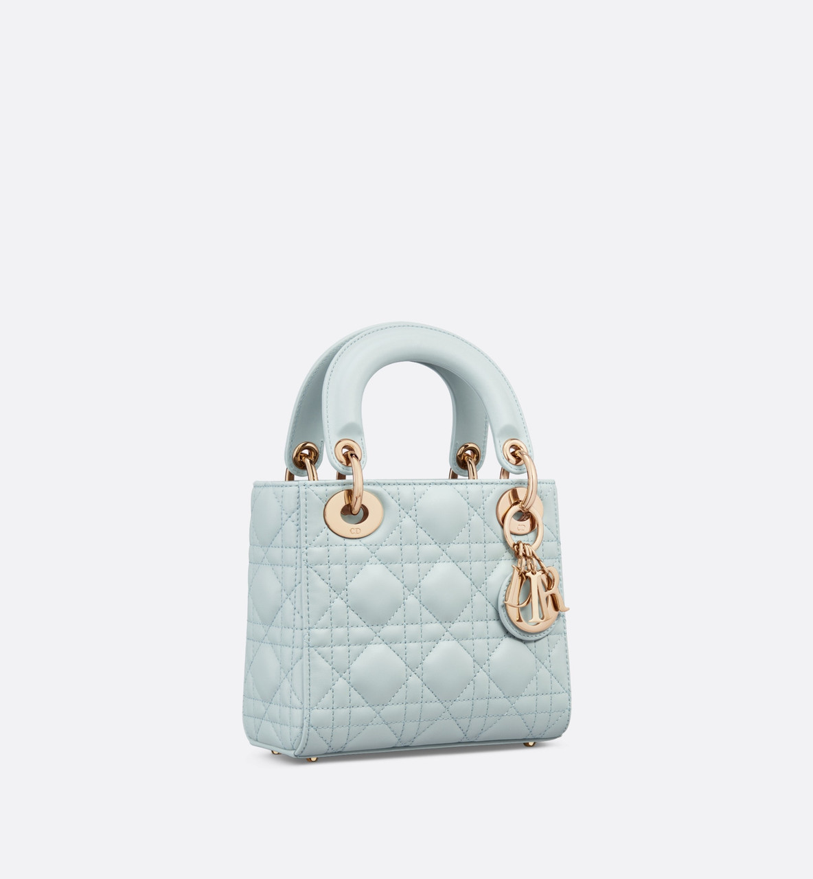 Medium Lady Dior Bag Natural Wicker and Blue Dior Oblique Jacquard | DIOR