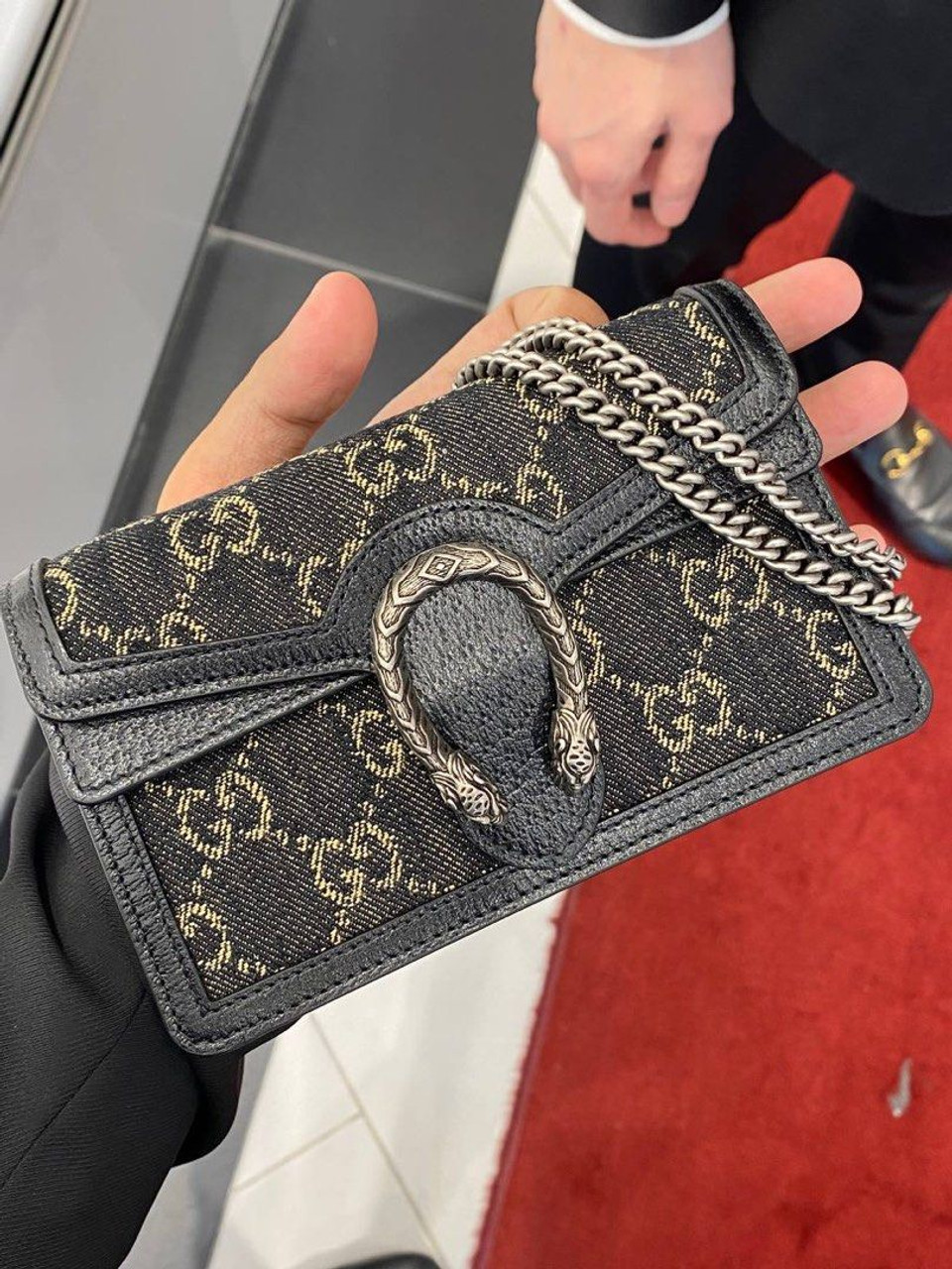 GUCCI Dionysus Super Mini In Black Denim