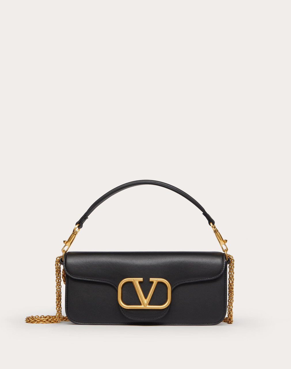 【関税&送料込み】Valentino Garavani Shoulder Bags VALENTINO Garavani Locò Calfskin Shoulder Bag
