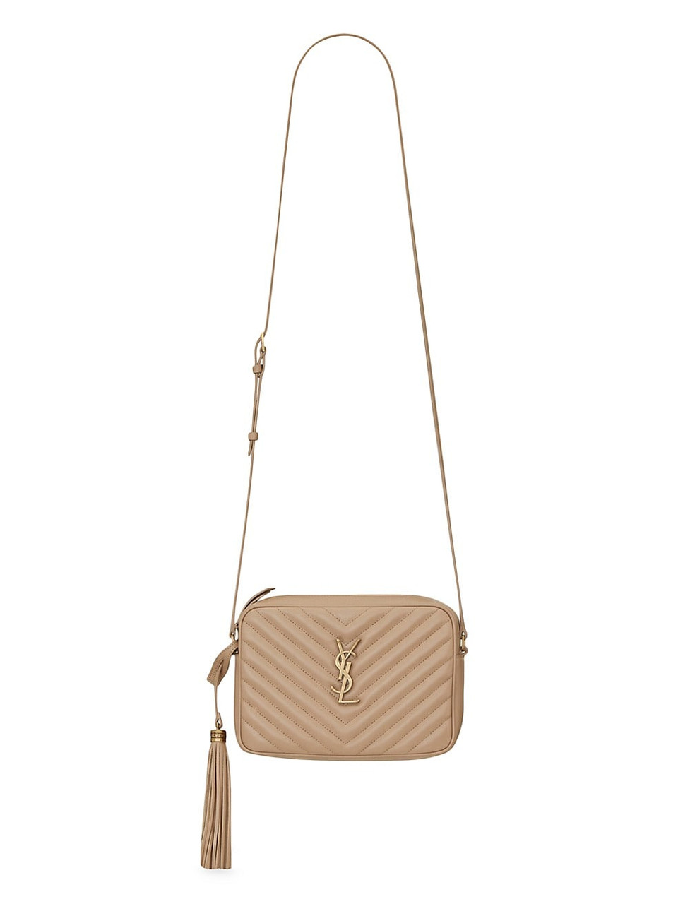 SAINT LAURENT Lou Camera Bag In Quilted Leather - Dark Beige