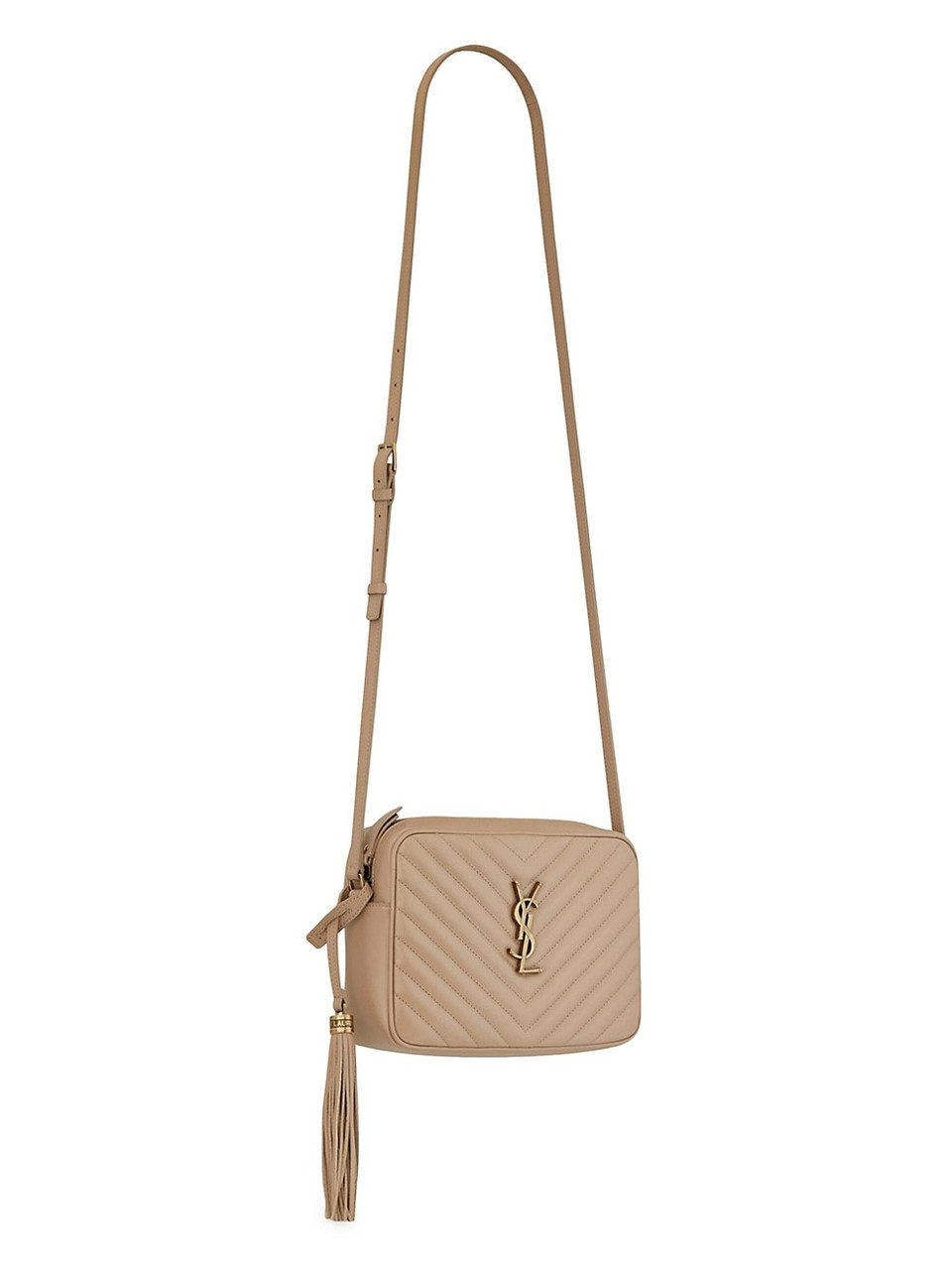 Camera lou leather crossbody bag Saint Laurent Beige in Leather - 36116474