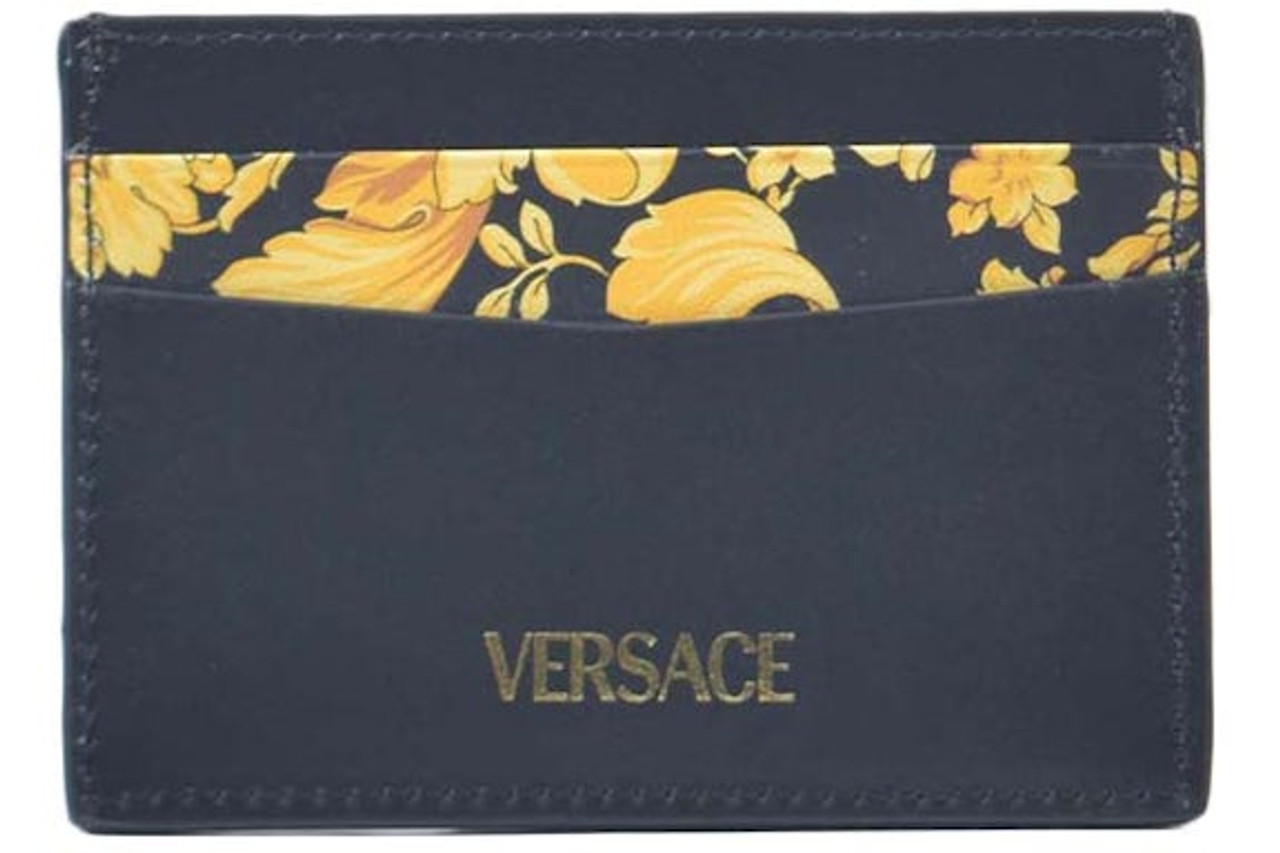 Versace★素敵！Barocco Print Leather Medusa Head Card Case Versace☆素敵！Barocco Print Leather Medusa Head Card Case