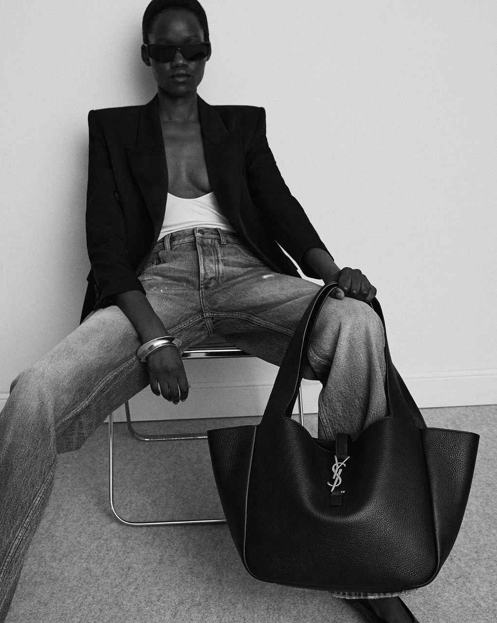 SAINT LAURENT LE 5 À 7 Bea in Grained Leather
