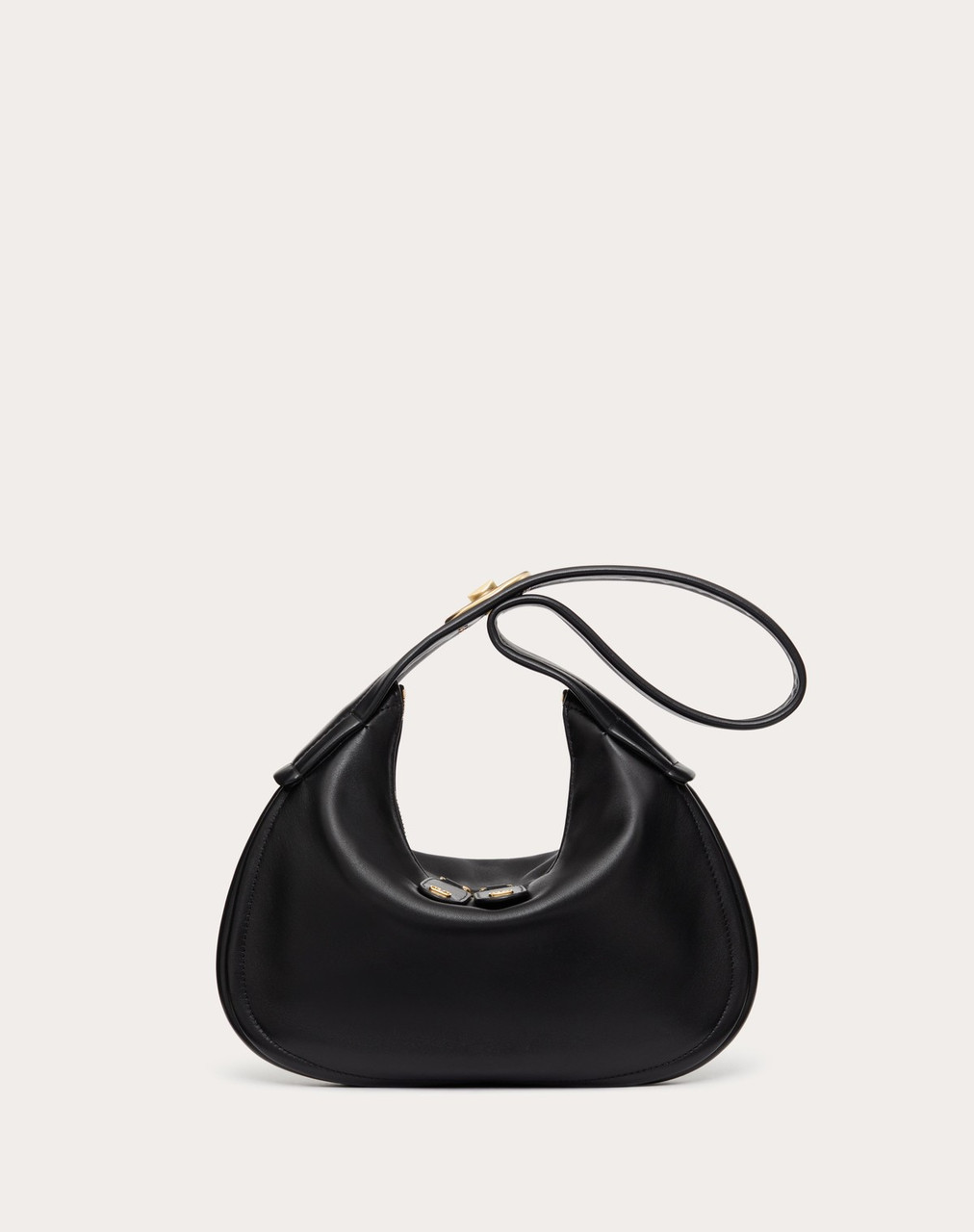 ショルダーバッグ・ポシェット VALENTINO Valentino Garavani Go-Hobo Small Leather Bag Valentino Garavani Small Go-hobo Bag In Black Leather