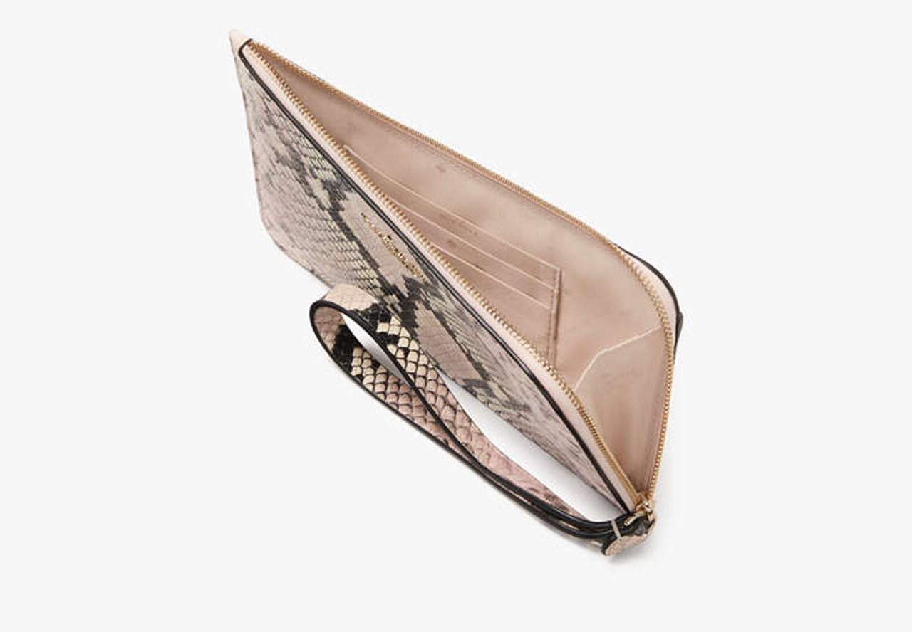 Kate Spade Lucy Snake Embossed Medium L-Zip Wristlet - Multi