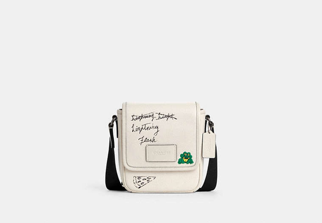 【Coach】Lucas Crossbody ◆国内発送◆ Coach Lucas Crossbody Bag With Sketch Print - Gunmetal/Chalk