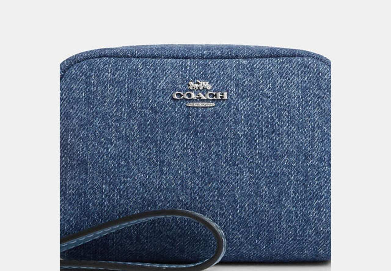 ポーチ Coach CAP97 Pouch Wristlet DENIM Coach Pouch Wristlet - Denim/Silver/Indigo
