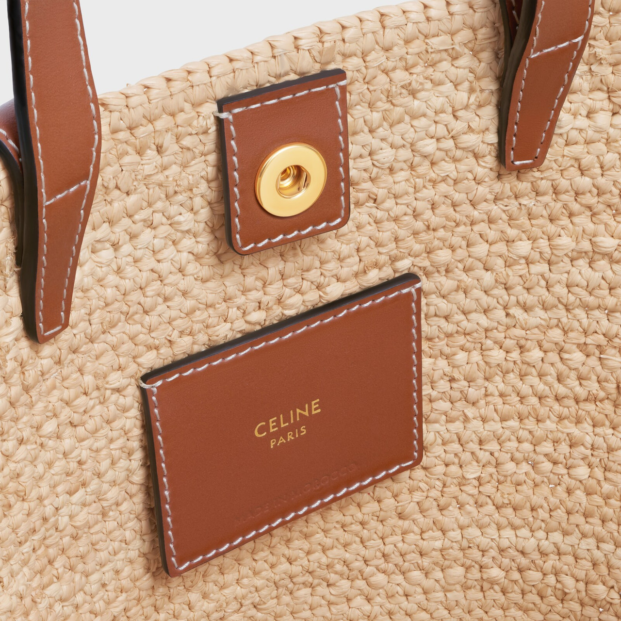 【CELINE】Celine raffia Woc【新古品・新品未使用】 CELINE Nano Supple Celine Classic Panier In Raffia And Calfskin