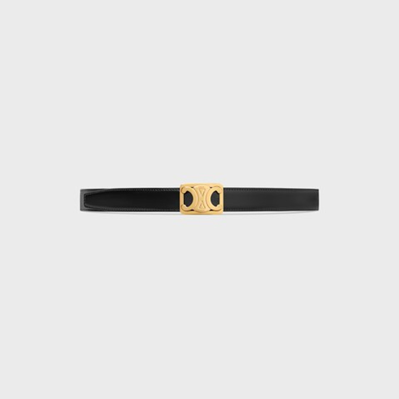【人気/関税/送料込み】 (W) Celine Medium Triomphe Belt in Pe CELINE Medium Reversible Framed Triomphe Belt In Taurillon