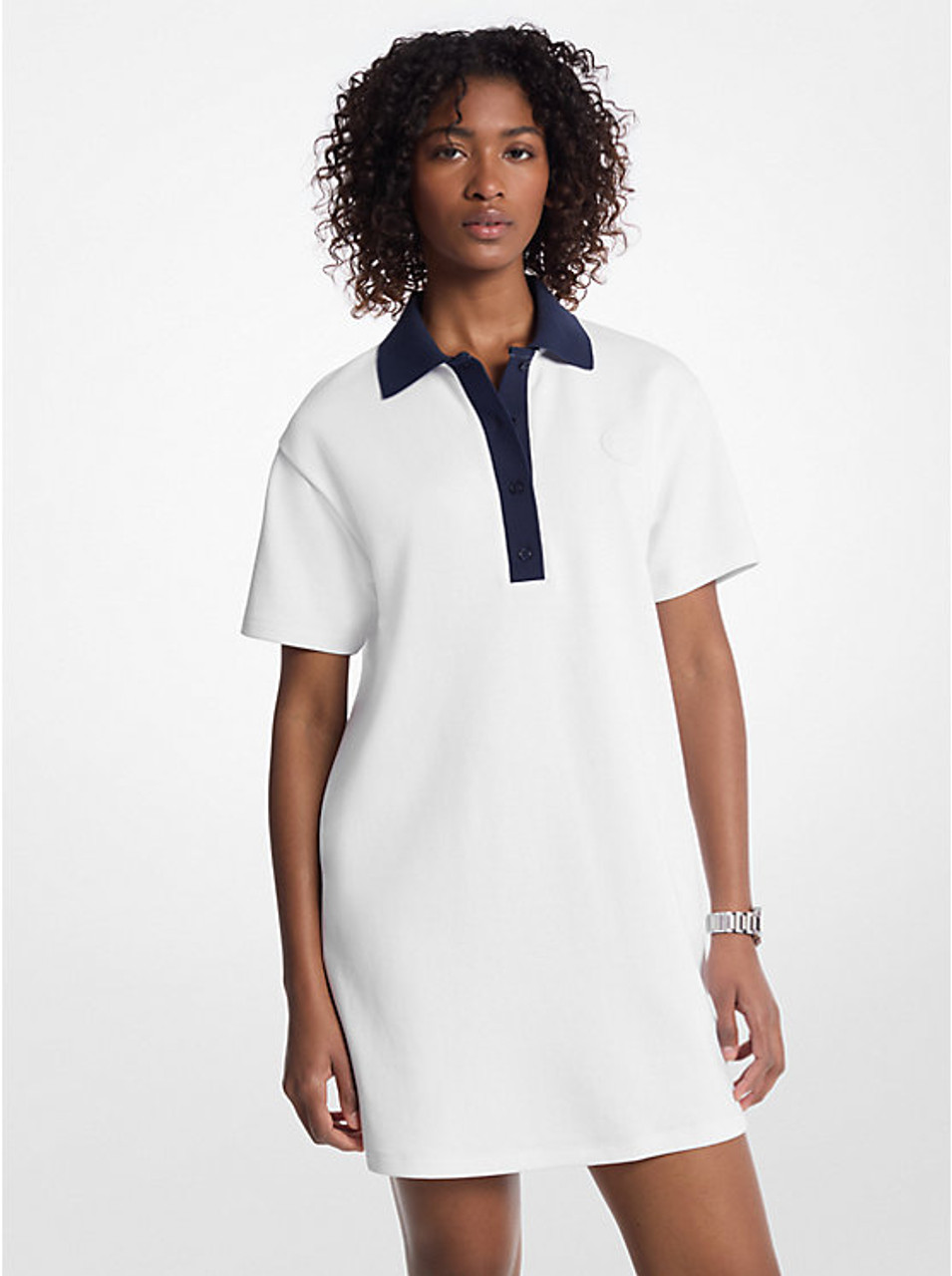 ワンピース Michael Kors Woman Dress White MS582WFLF4C 100 Stretch Cotton Tiered Dress | Michael Kors [US]