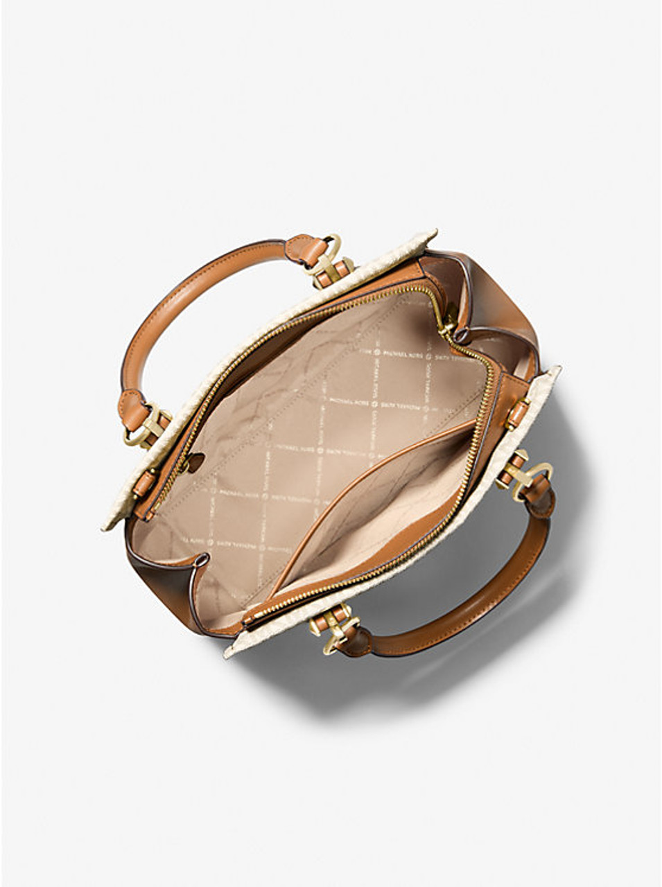 MICHAEL KORS MARILYN vanilla ハンドバッグ Michael Kors Marilyn Logo Medium Satchel Bag, Vanilla/Acorn