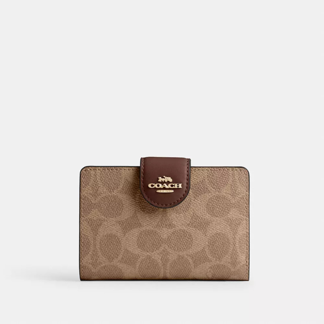 【COACH】Medium Corner Zip Wallet/Denim COACH Medium Corner Zip Wallet In Signature Canvas