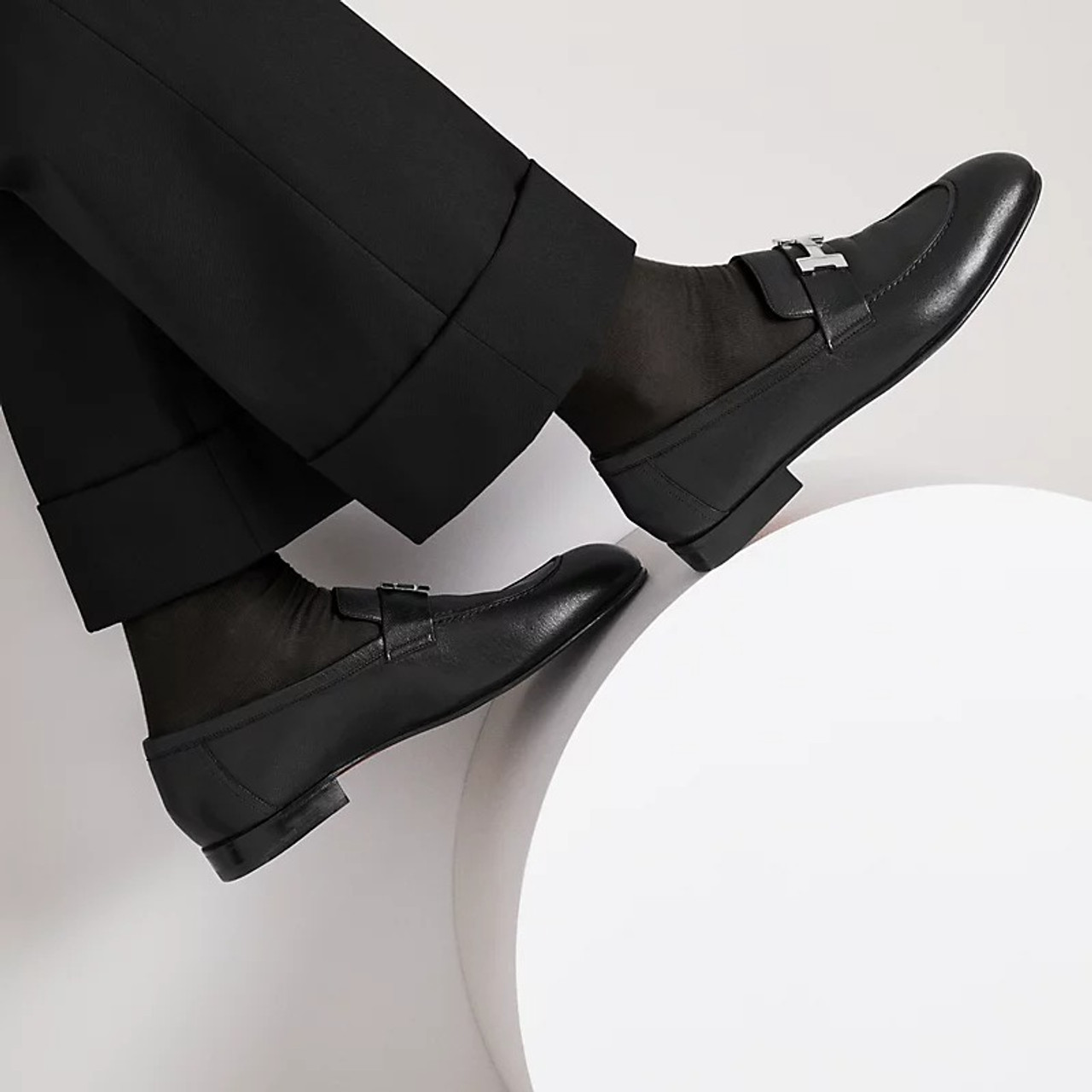 【洗練されたデザイン】HERMES★Mocassins Paris カーフスキン HERMES Paris Moccasins