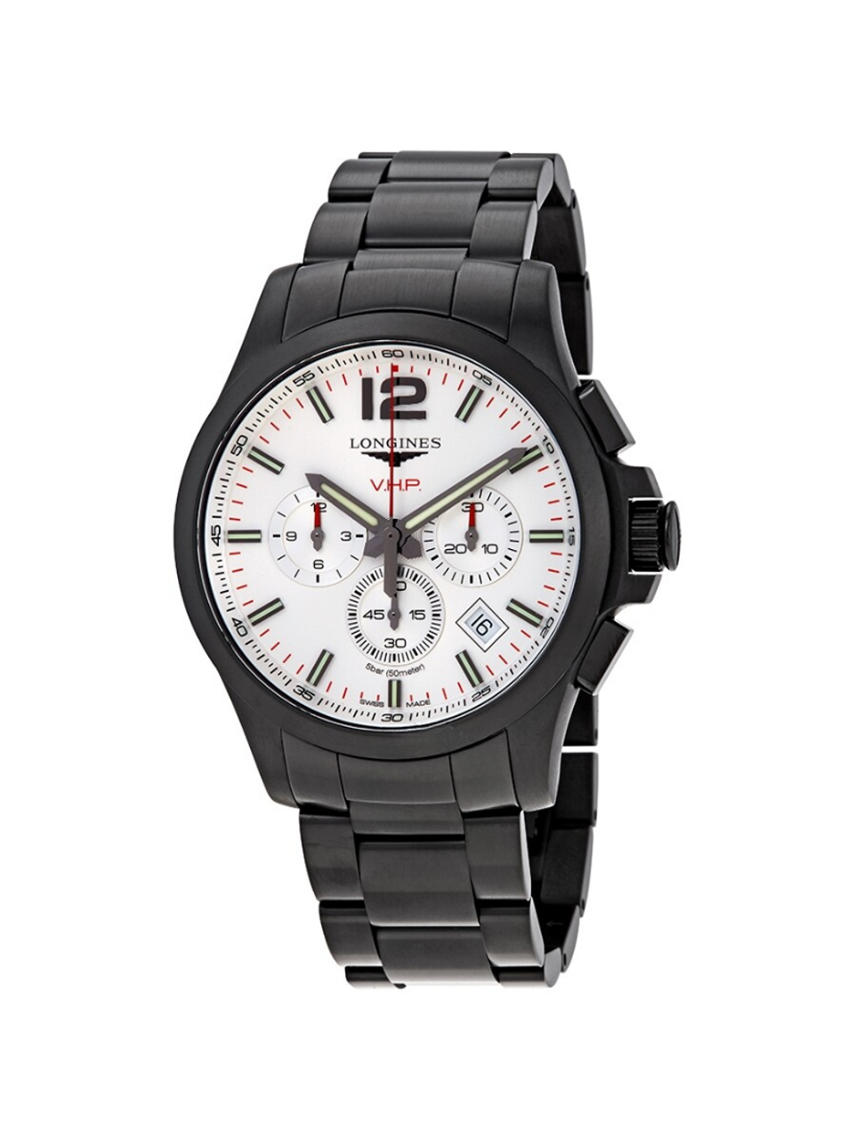 LONGINES Conquest V.H.P. Perpetual Chronograph Quartz Silver