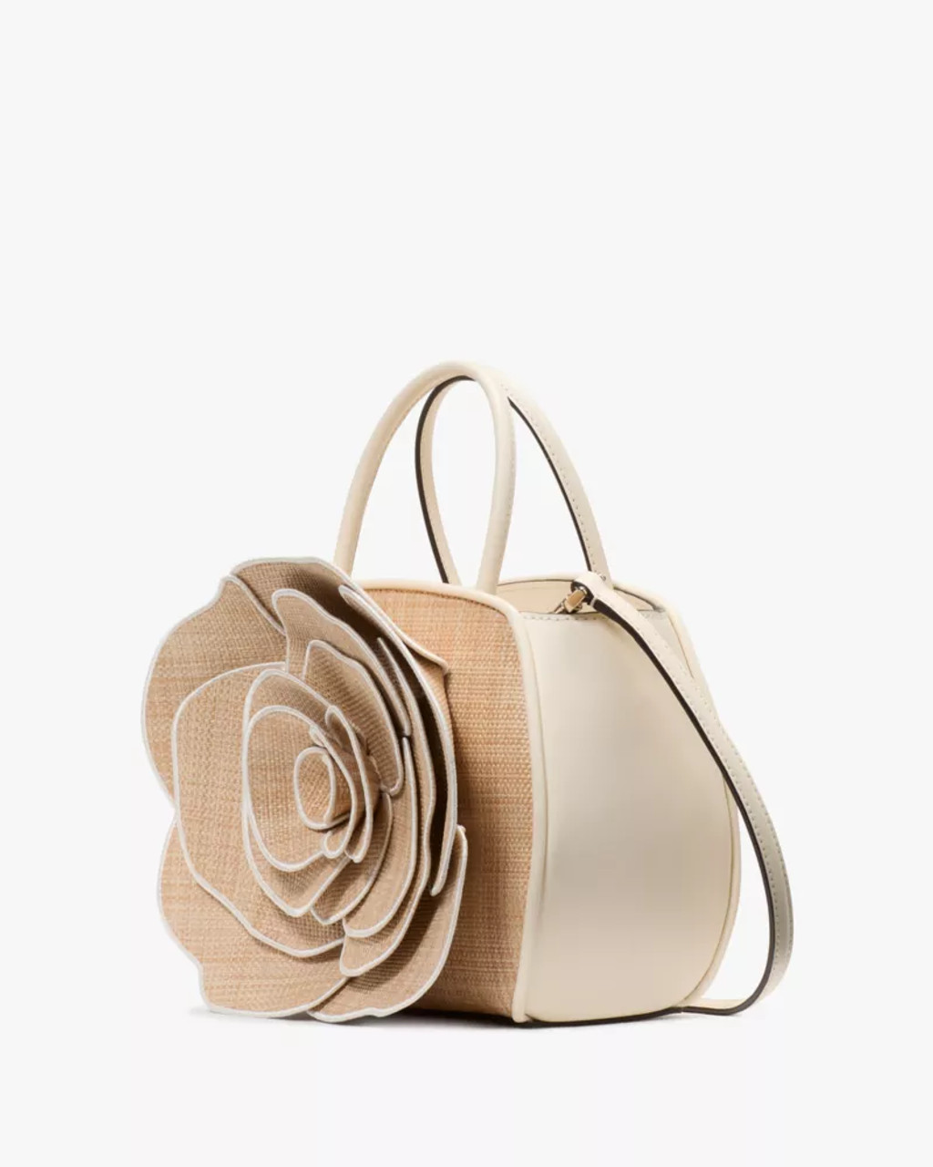 ショルダーバッグ・ポシェット Kate Spade KK969 Flora Rose Straw Crossbody KATE SPADE Flora Rose Straw Crossbody