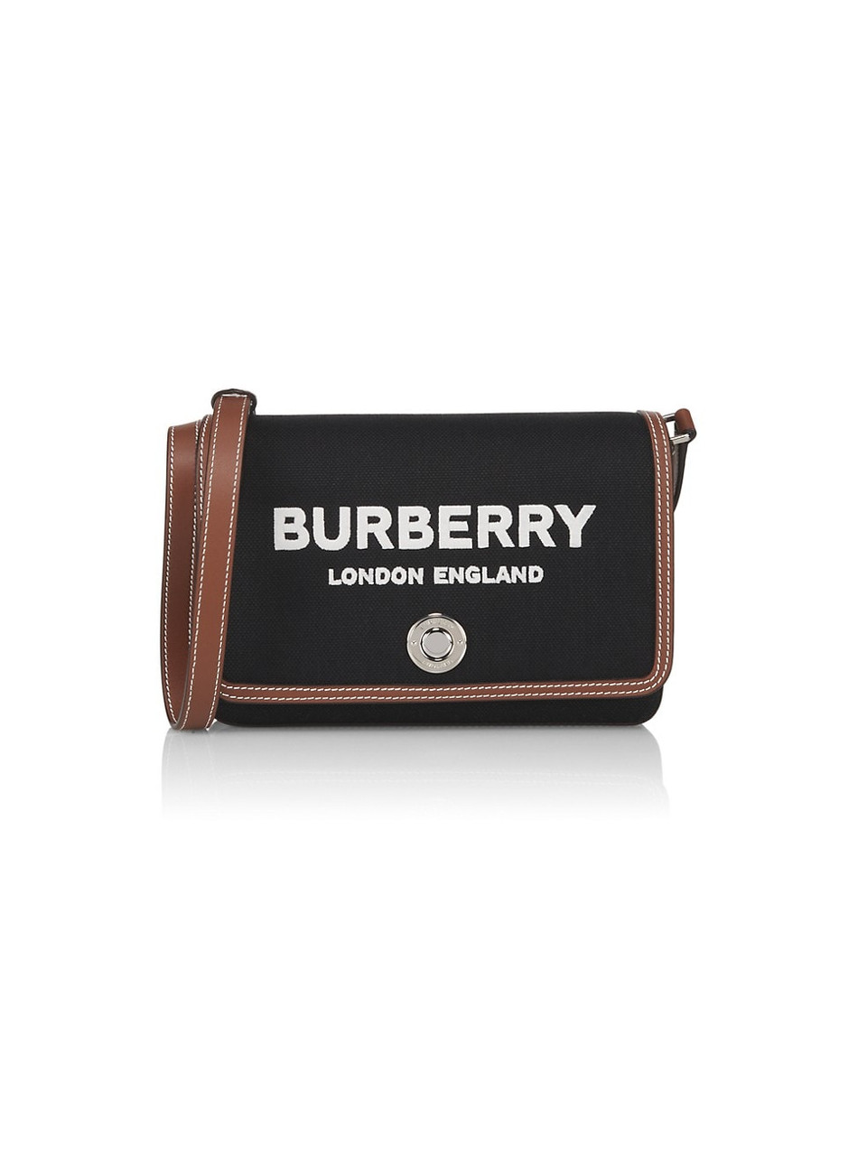 BURBERRY Logo Emboss Leather Crossbody Bag