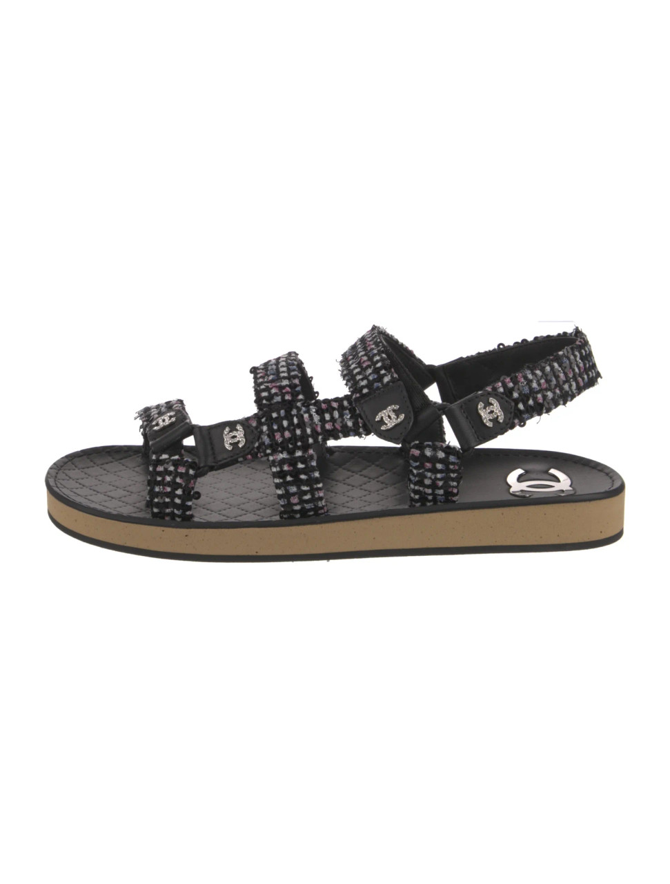 Chanel 2023 Interlocking CC Logo Slides - White Sandals, Shoes