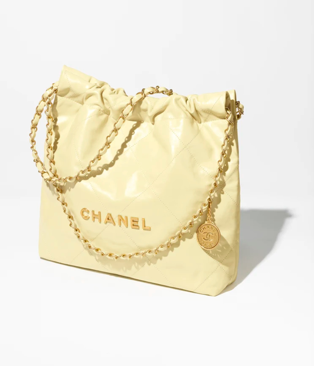 chanel small beige bag chain