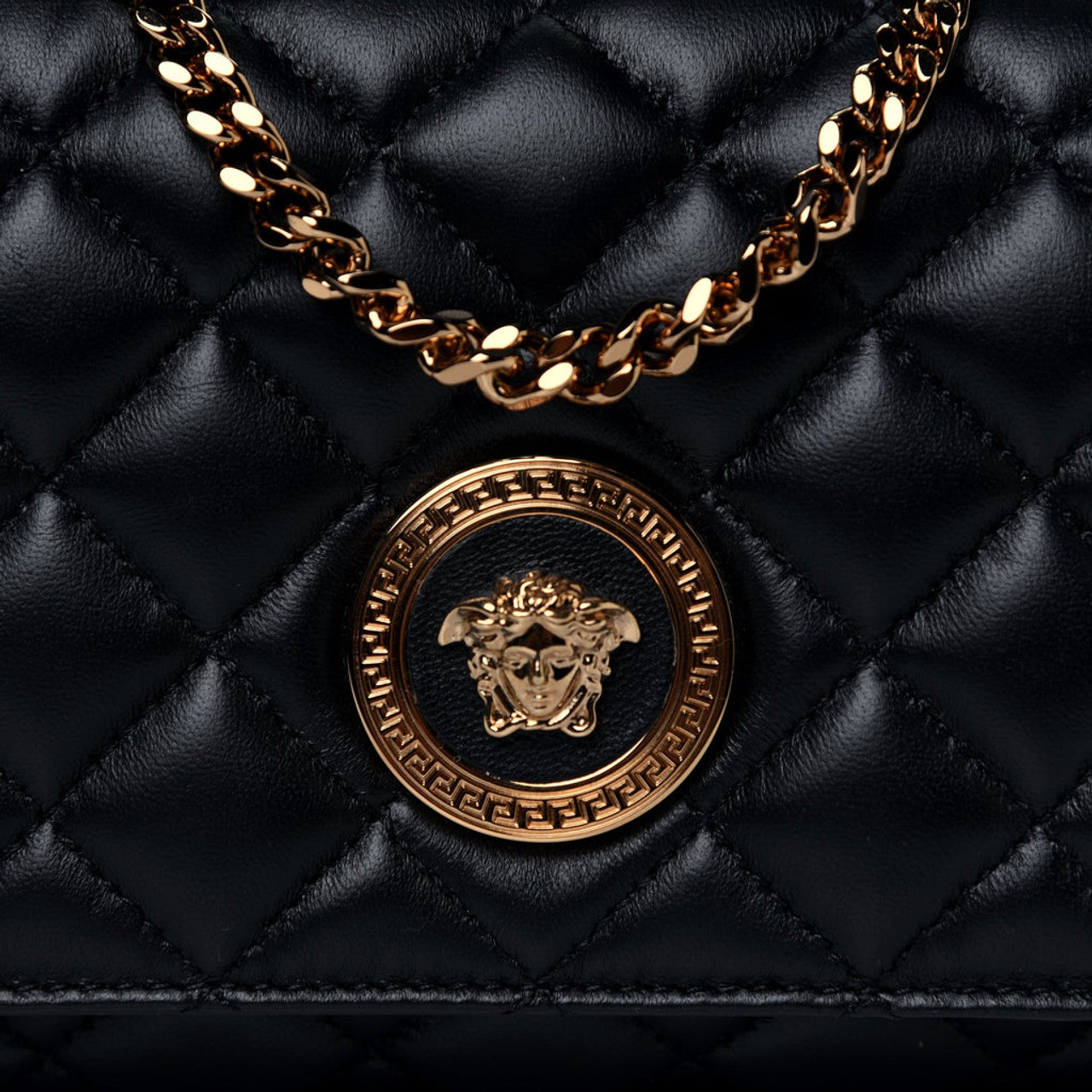 Medusa Nappa Quilted Leather Chain Crossbody