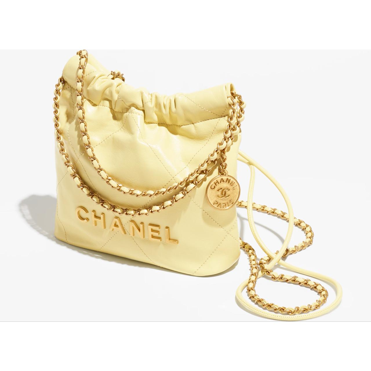 New Summer 2023 CHANEL 23S White Mini 22 Bag Handbag Gold Hardware 🤍💗🤍