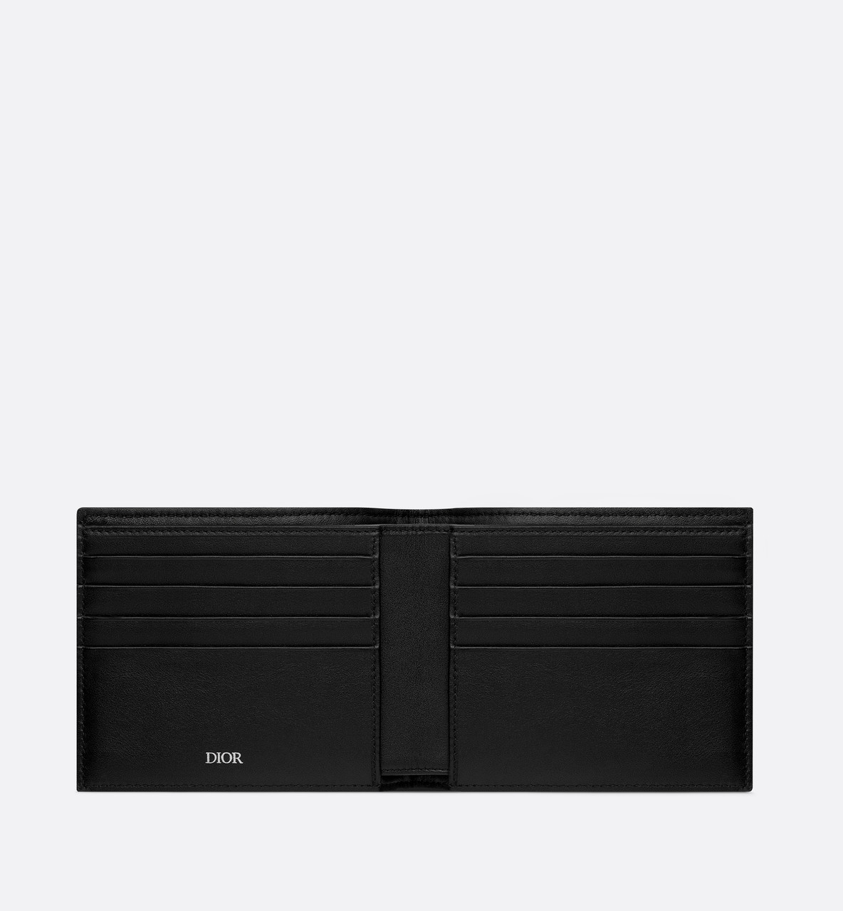 Vertical Long Wallet Beige and Black Dior Oblique Jacquard