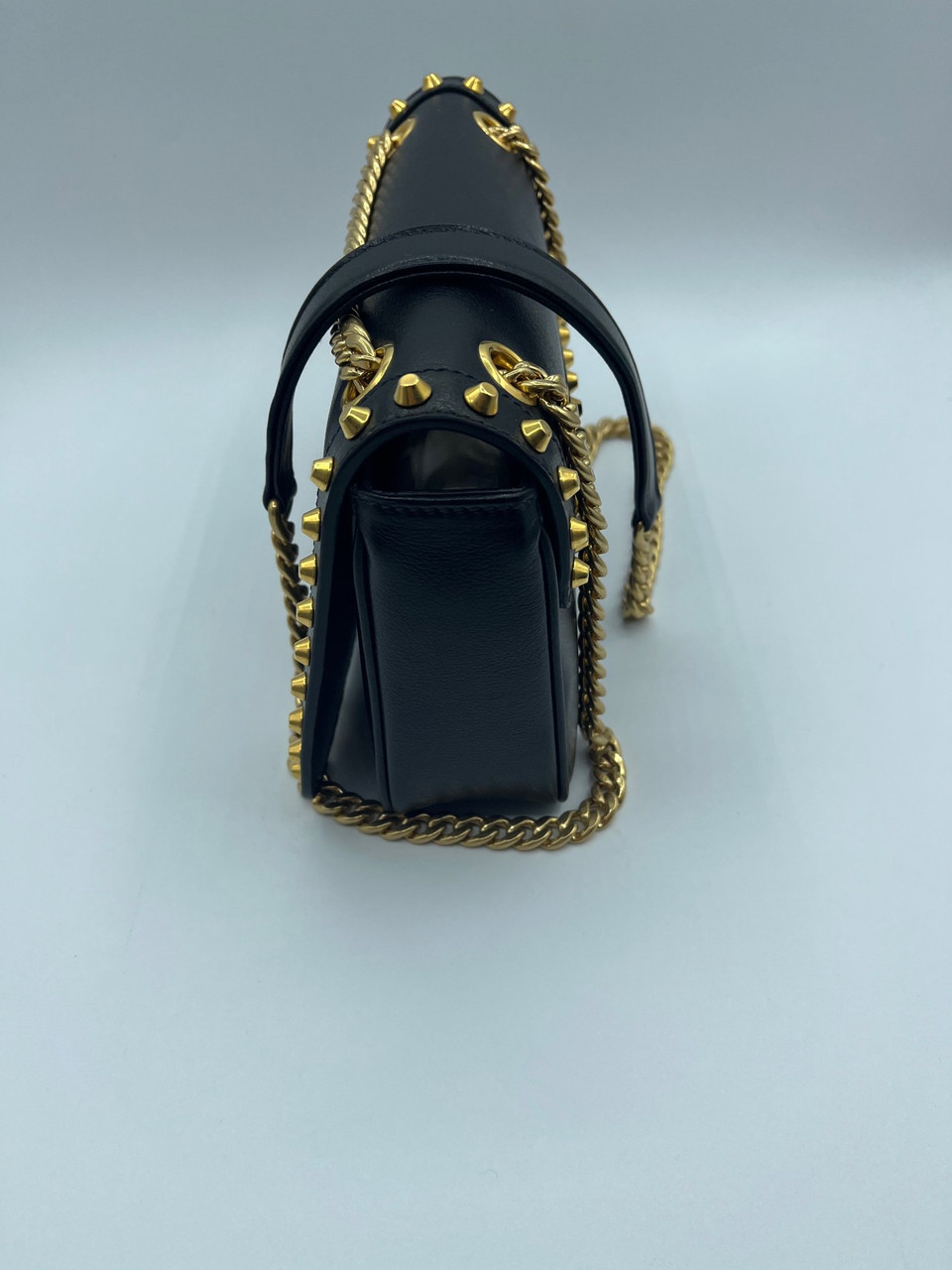 PRADA Chain Plain Leather Elegant Style Logo Shoulder Bags