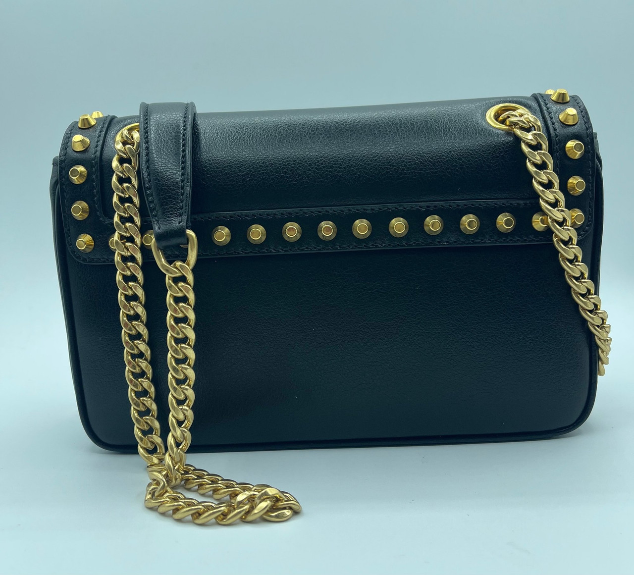 PRADA Chain Plain Leather Elegant Style Logo Shoulder Bags