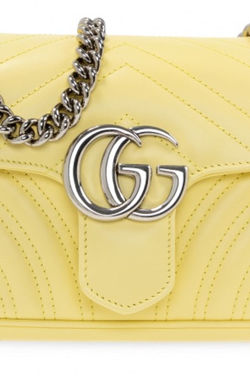 GUCCI Gg Marmont Mini Shoulder Bag Yellow