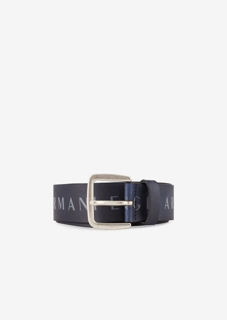 ARMANI EXCHANGE Printed Logo Leather Belt