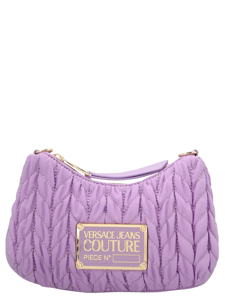 VERSACE JEANSCOUTURE ロゴ ショルダーバッグ ライトパープル VERSACE JEANS COUTURE Logo-Plaque Matelassé Zipped Shoulder Bag