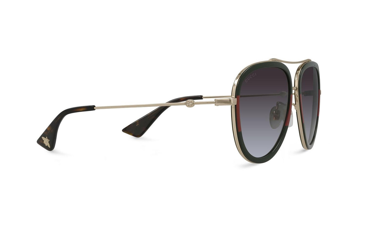 Gucci GG0463S Sunglasses Black/White/Grey at CareOfCarl.com