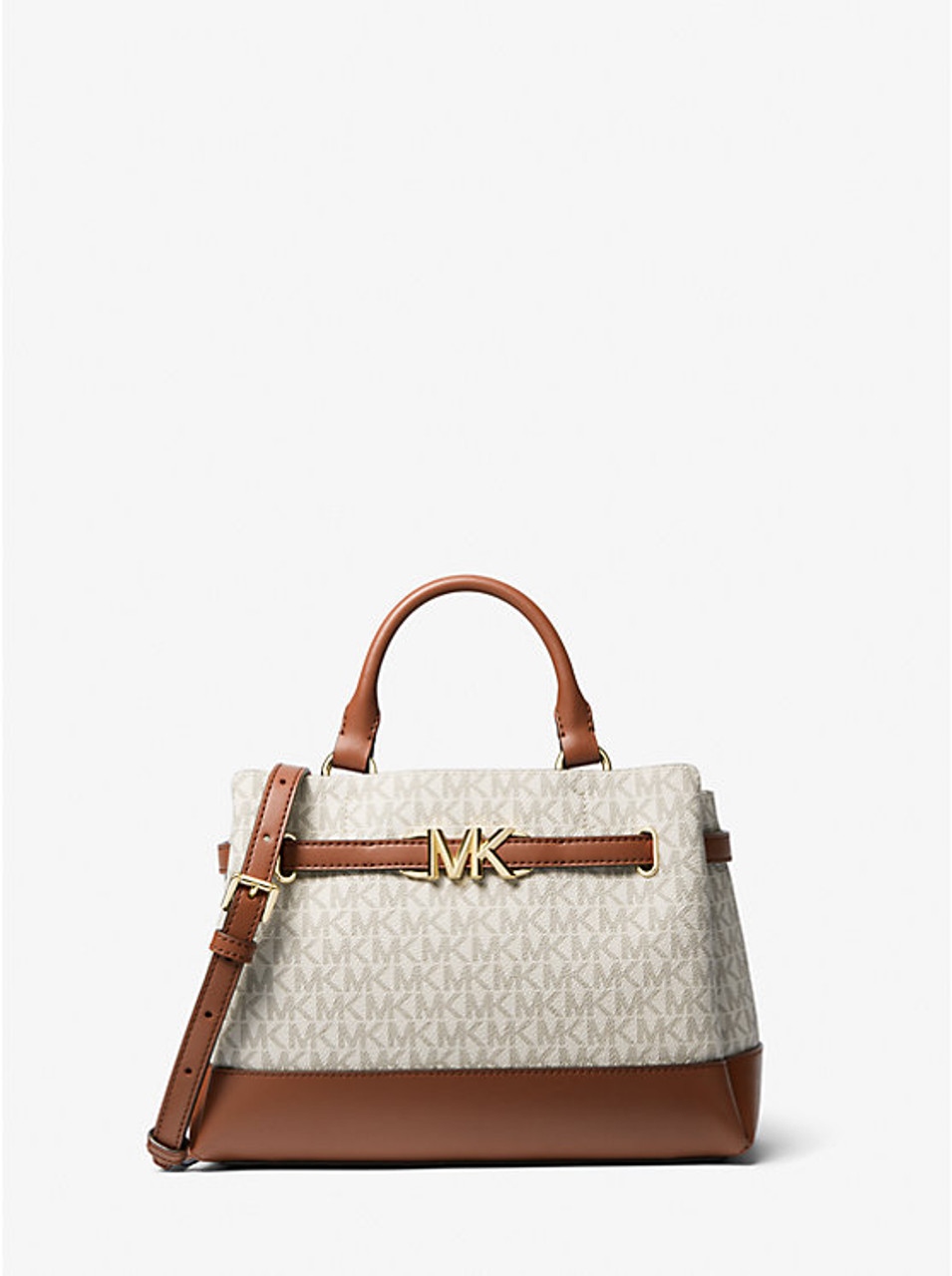 MICHAEL Michael Kors Reed Small Pebbled Leather Belted Satchel – Lussonet