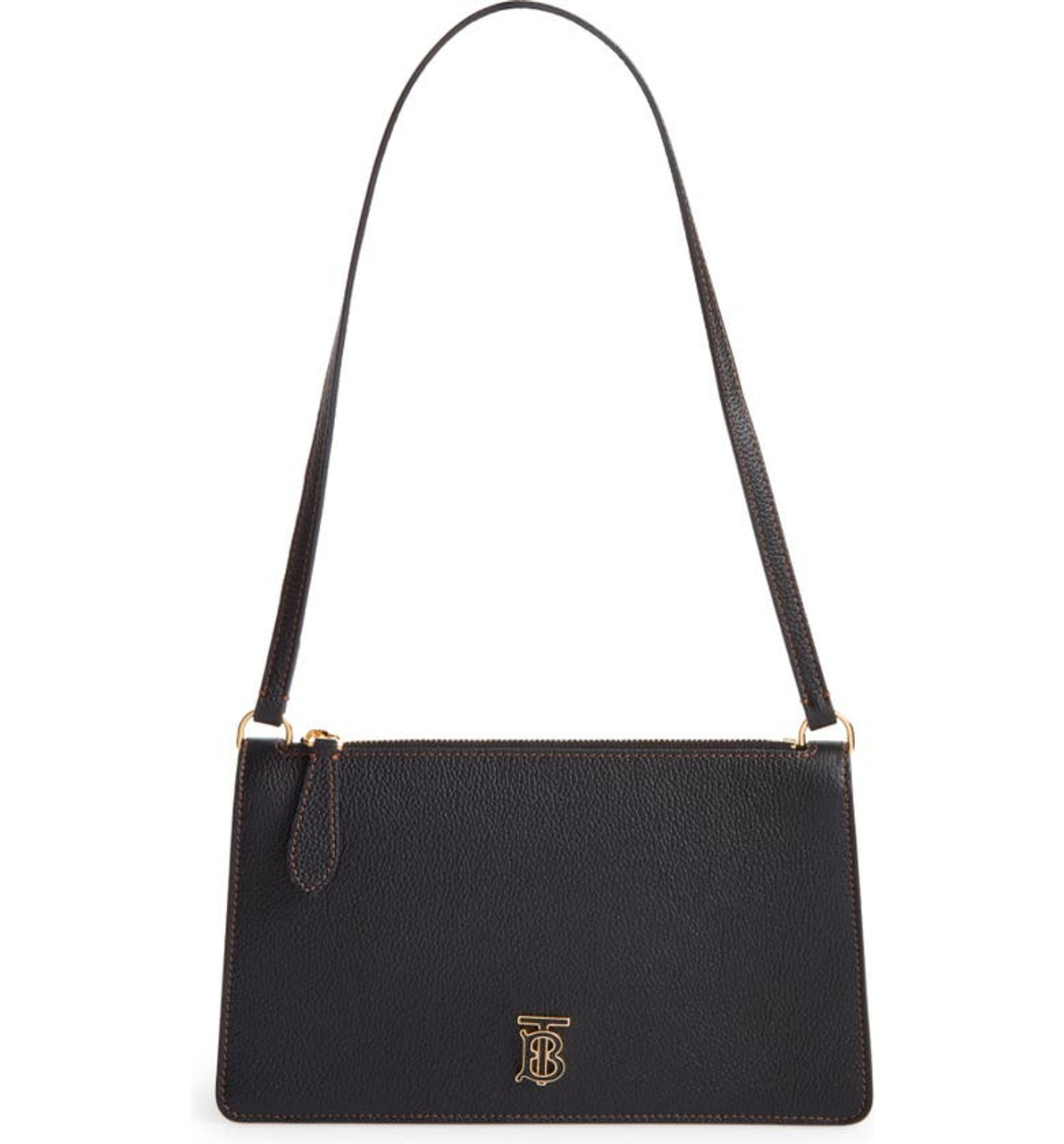 TB Monogram Leather Pouch Shoulder Bag