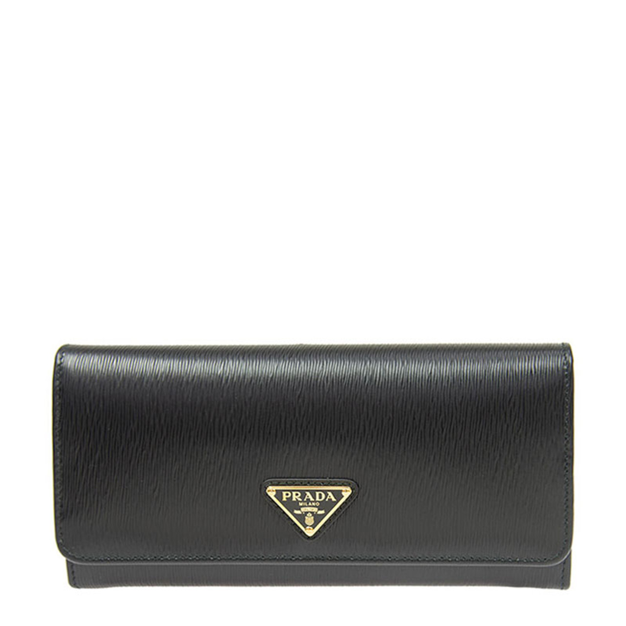 Prada Triangle Logo Tessuto Re-Nylon Black Continental Large Flap Wall –  Queen Bee of Beverly Hills