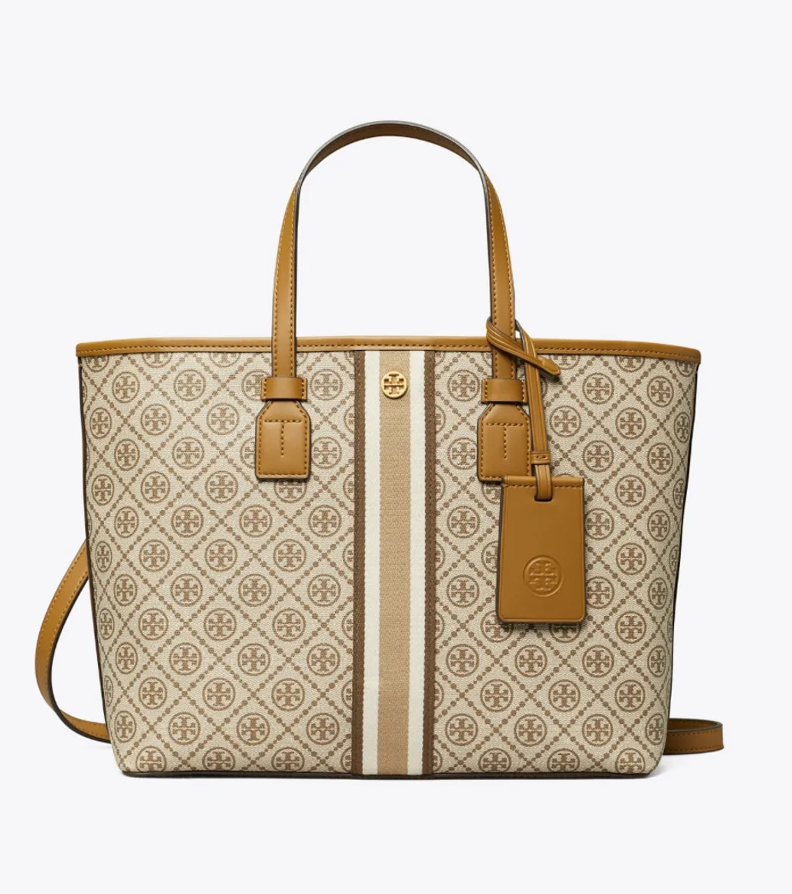 Tory Burch T-monogram Coated Canvas Tote - Neutrals