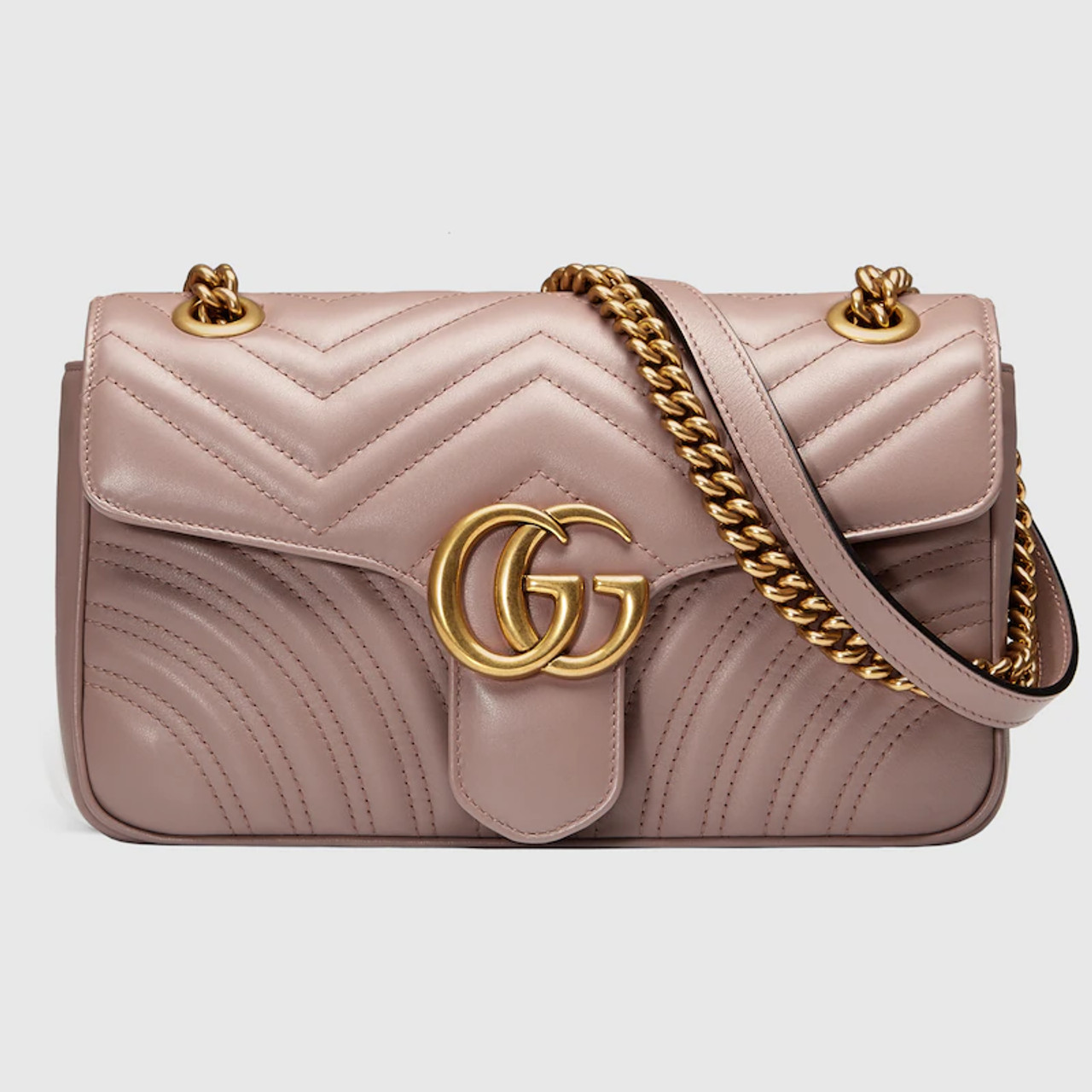 GG Marmont small shoulder bag in light pink leather | GUCCI® US