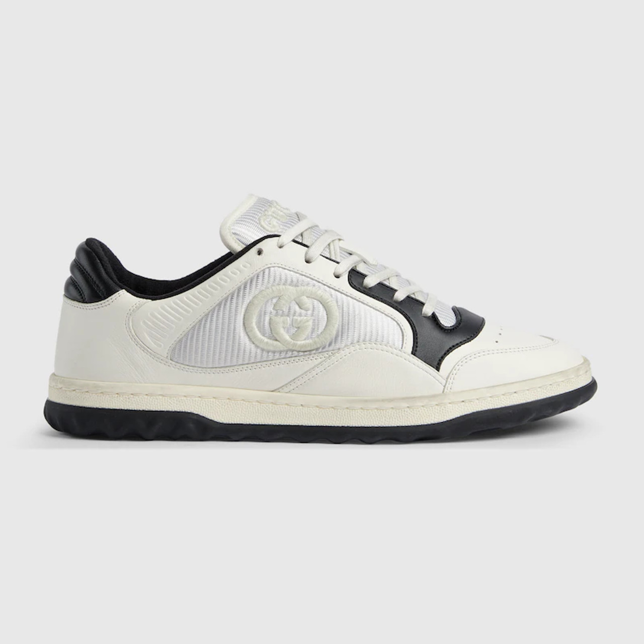 Men's Gucci Run sneaker in beige and ebony leather | GUCCI® US