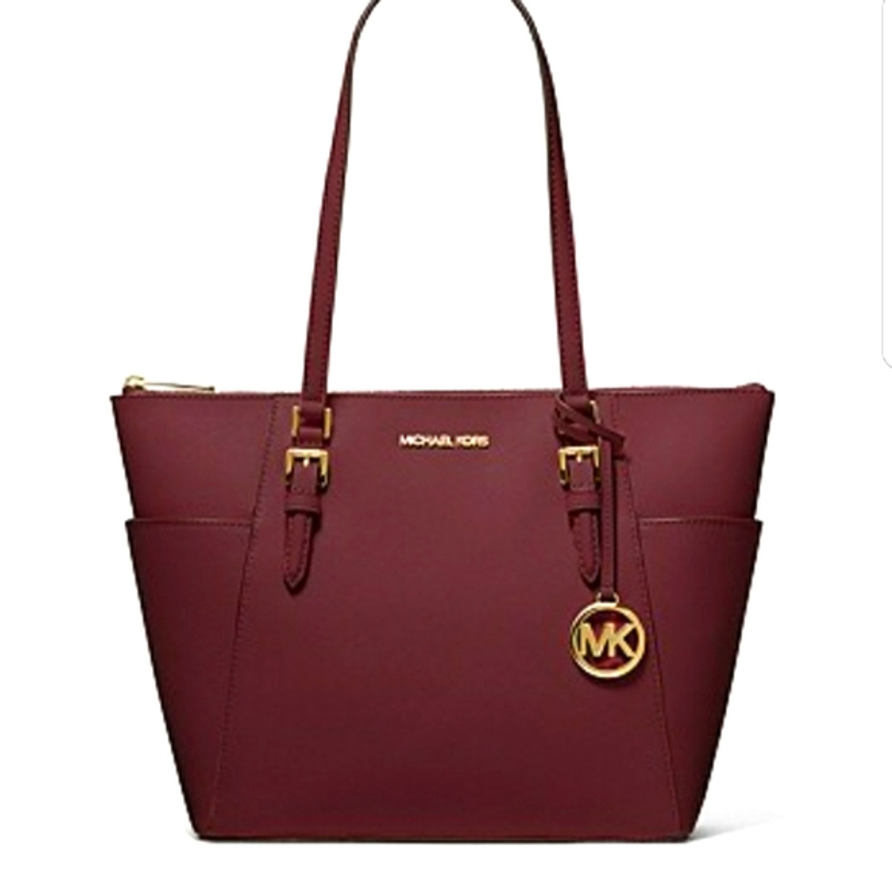 Burgundy michael 2025 kors tote