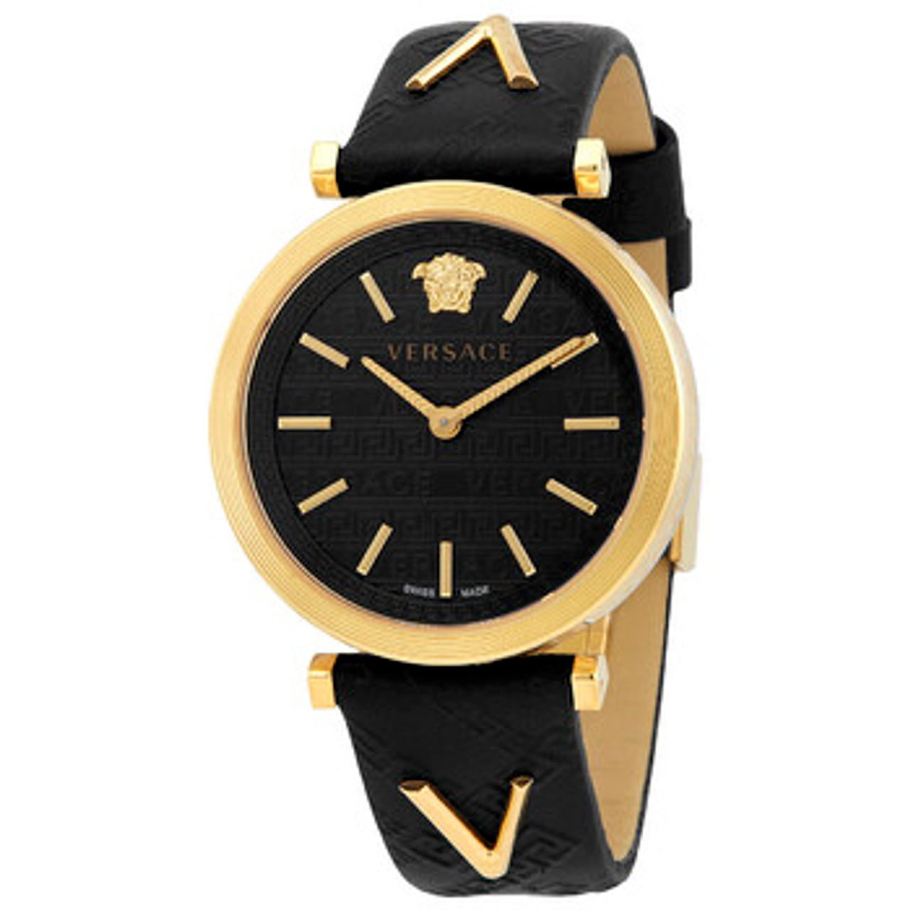 Versace Greca Black Dial Ladies Watch