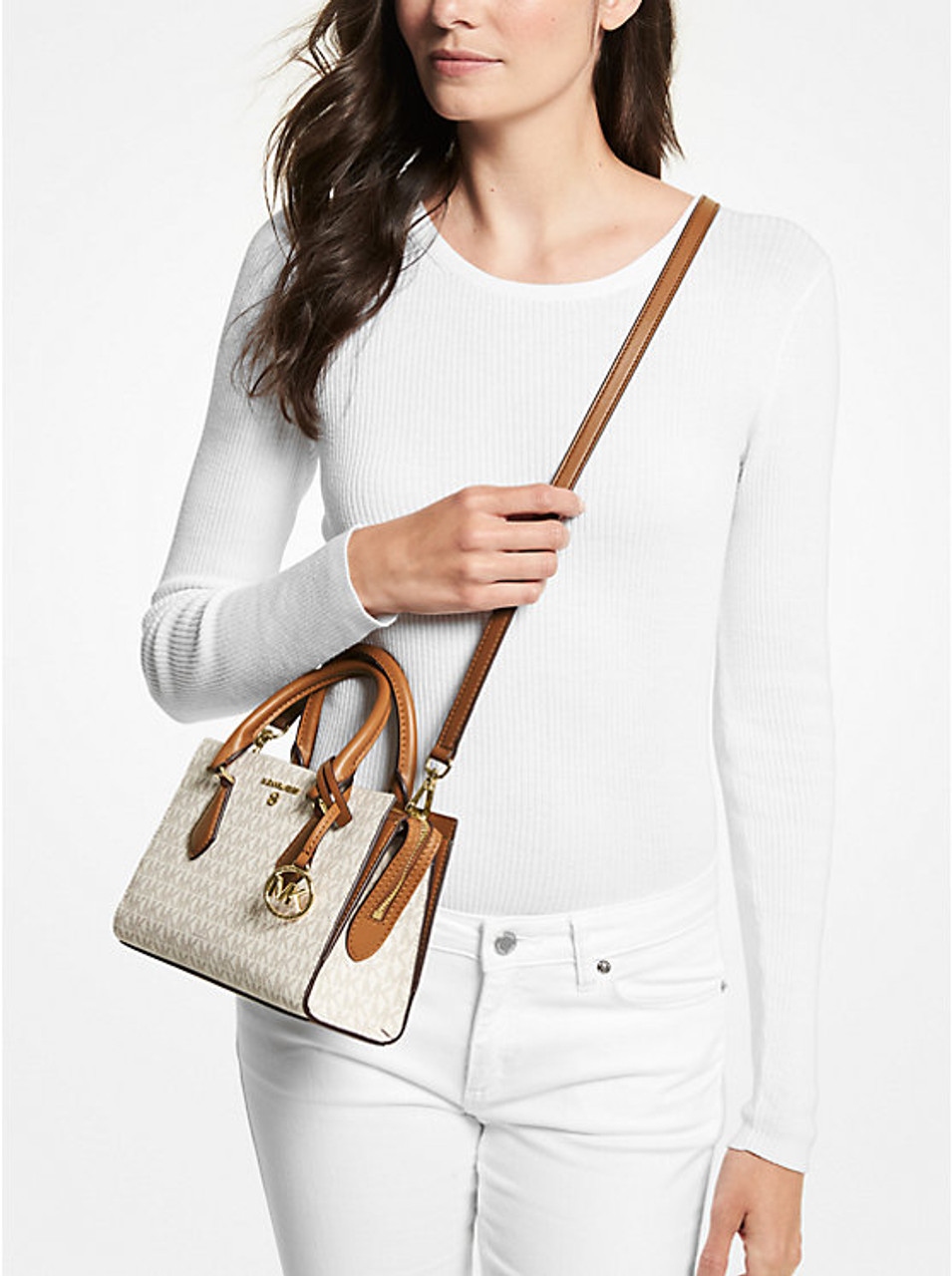 Sheila Small Faux Saffiano Leather Satchel