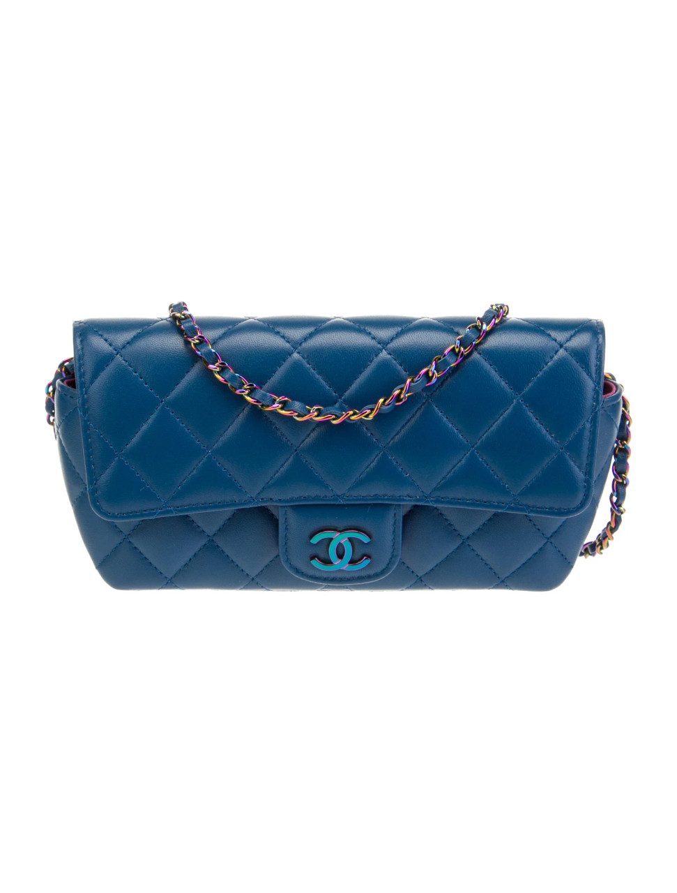 chanel denim shopping bag