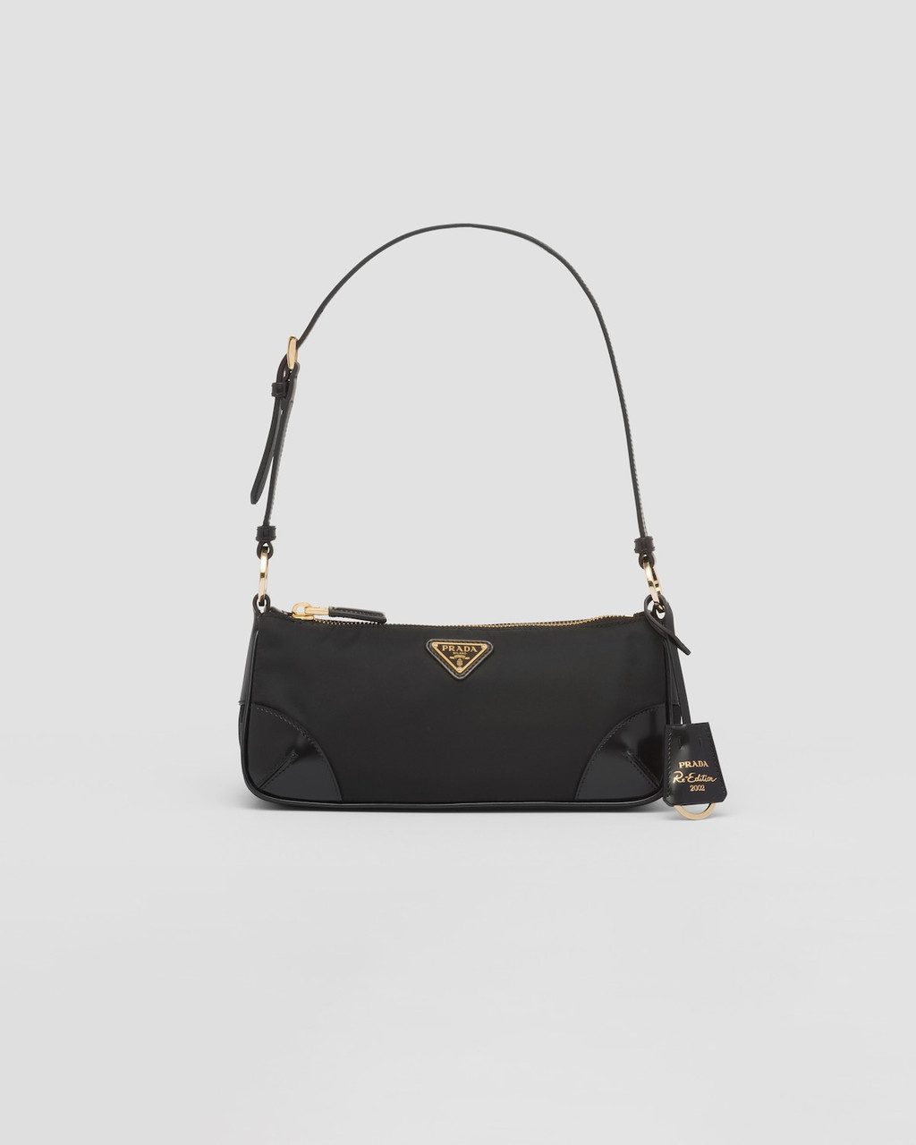 Prada black nylon logo pouch