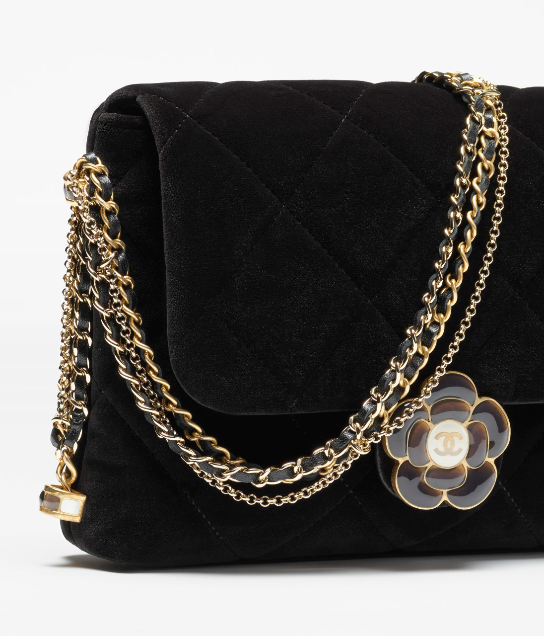 CHANEL Lambskin Quilted Round Mini Chain Bag