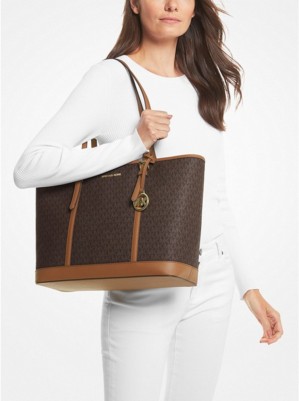 Túi Tote Đeo Vai Michael Kors Jet Set Travel Vanilla 35F1GTVT3B  194900658130  Túi Xách Mỹ