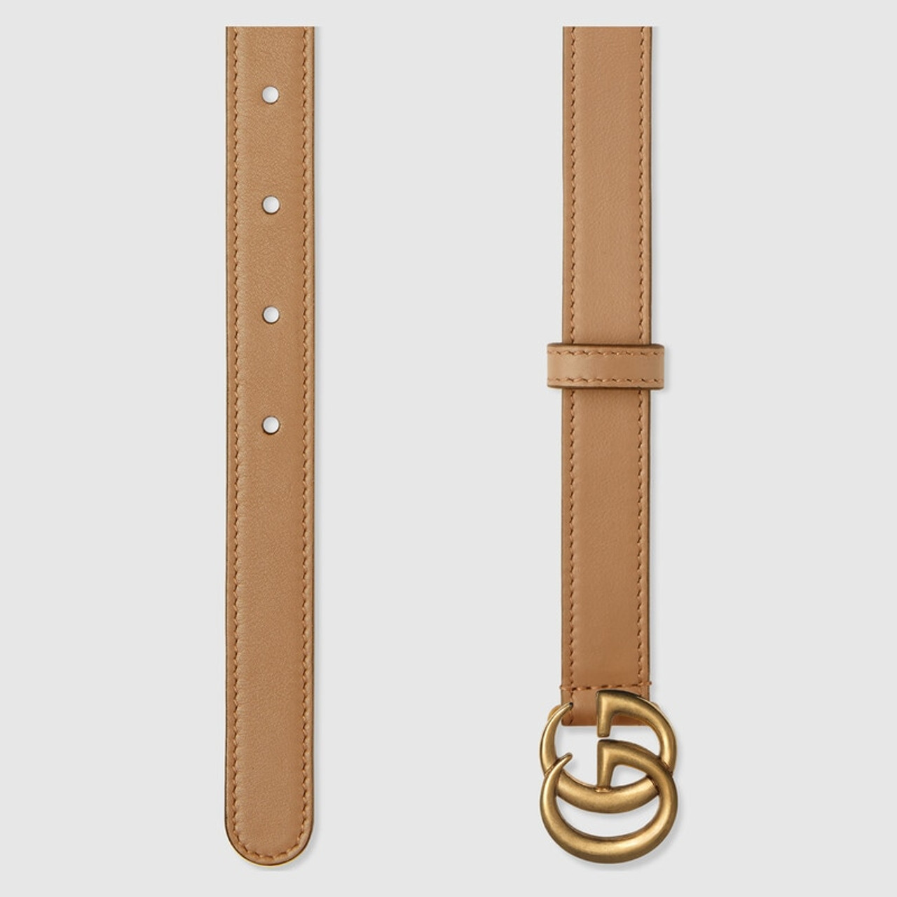 GUCCI Belts Women, Double G buckle belt h 3 cm Brown