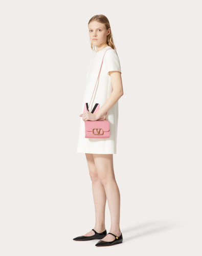 VALENTINO Small Vlogo Type Shoulder Bag In Calfskin