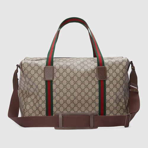 GUCCI Large Size Travel Bag With Web Stripe