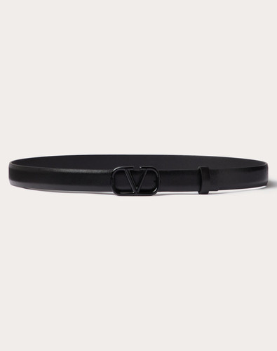 VALENTINO Signature Vlogo Belt In Shiny Calfskin. Height: 20 Mm
