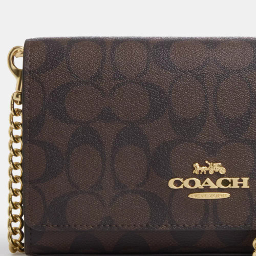 COACH Flap Clutch Crossbody In Signature Canvas