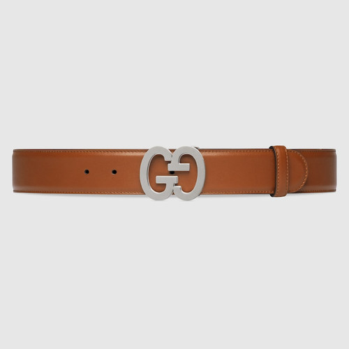 GUCCI Wide Belt With Gg Buckle - Brown